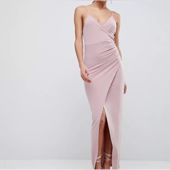 SUPER DOWN Revolve Lilac Gown Front Slit Spring Wedding Brides Maid Dress Sz XS - Picture 1 of 7